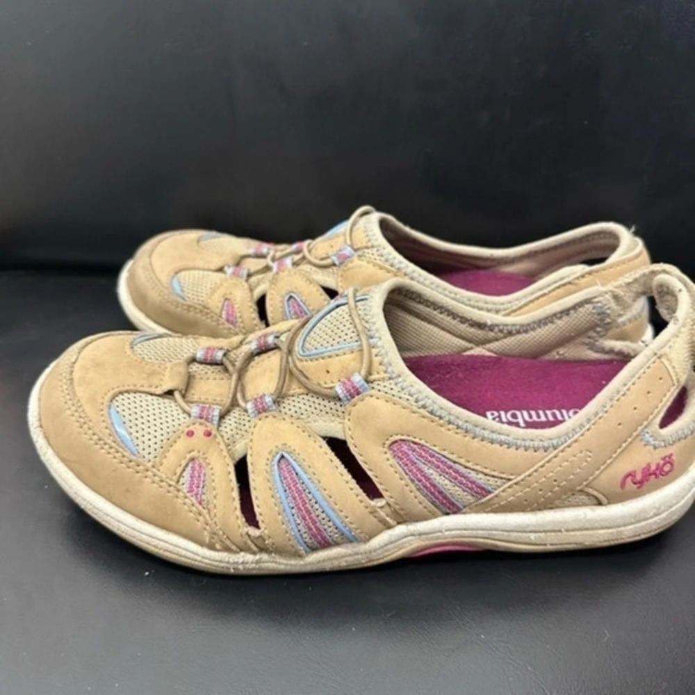 Ryka Ladies Leather Slip-On Active Shoes w/ Adjustable Ankle Strap